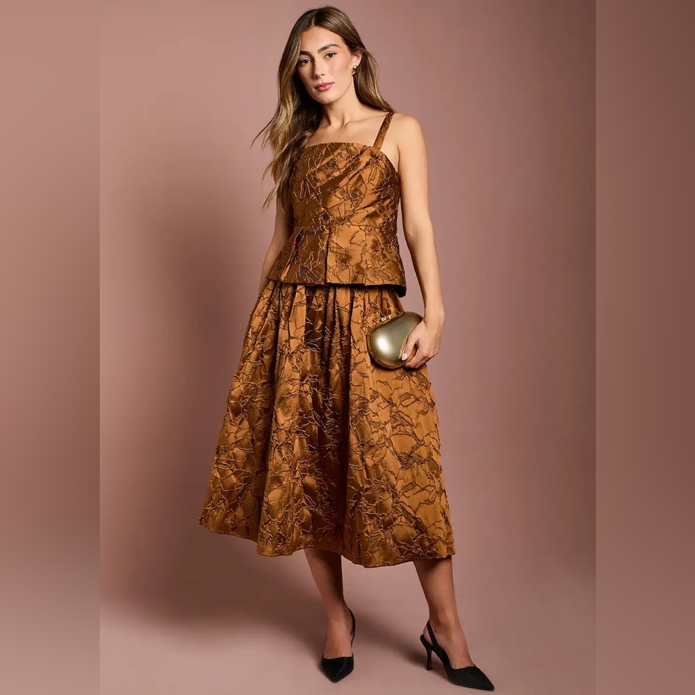 Coast Jacquard Midi Skirt - Size 8